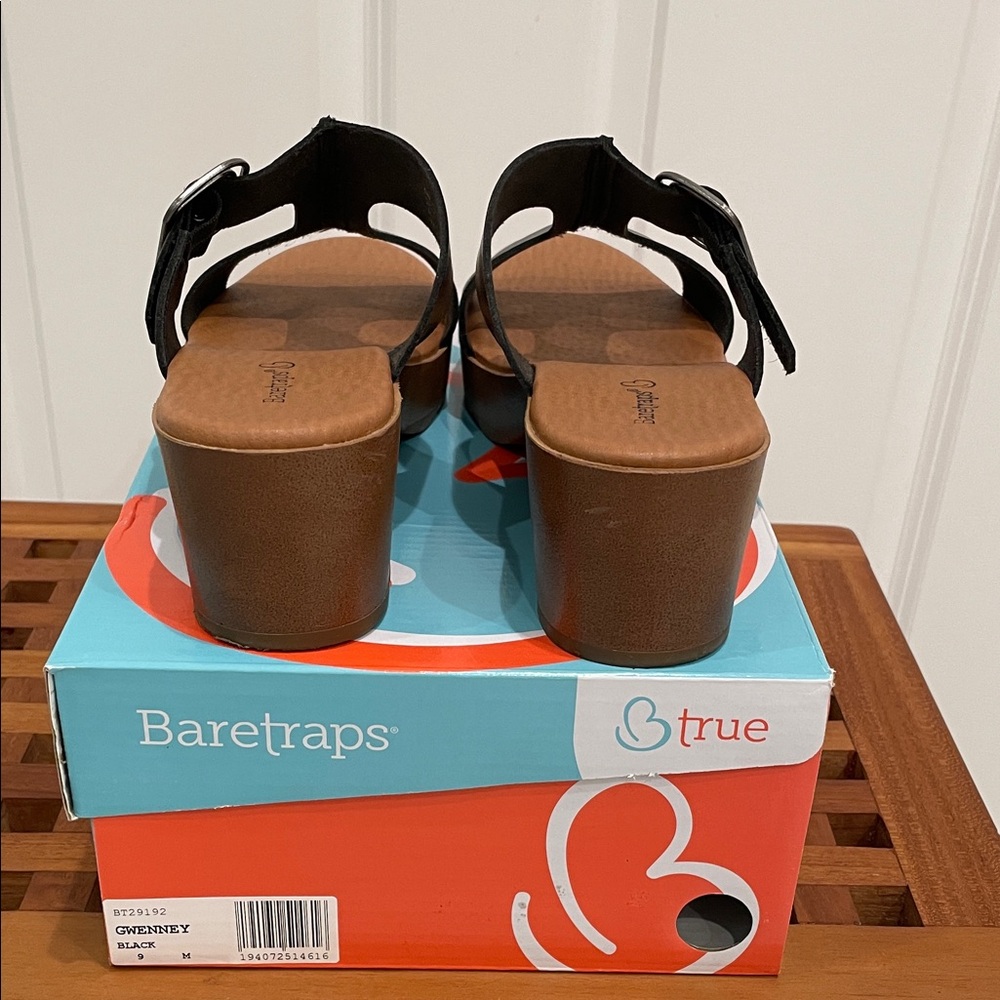 BareTraps Black Gwenney Platform Heel Sandals